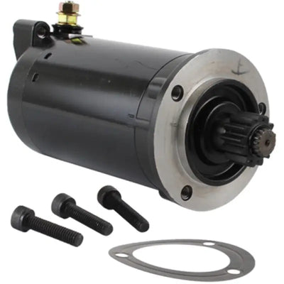 Black electric motor with mounting hardware for BikeMaster Ducati Starter and Ducati Starter systems