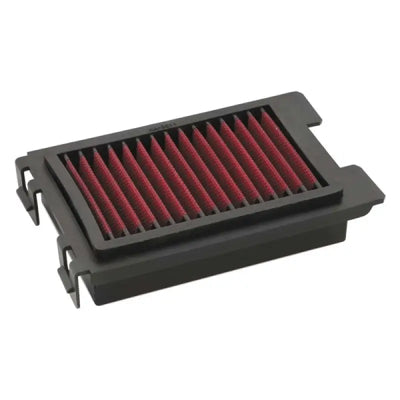 Rectangular Honda CB300F air filter with red pleats for better airflow and filtration
