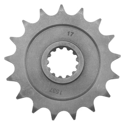 Gray metal sprocket with teeth for bikemaster honda motorcycles and improved acceleration