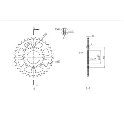 BikeMaster Honda Rear Steel Sprocket 520 33T - Black - 965127 - Drivetrain