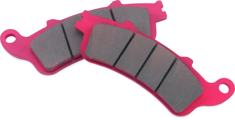 Pink BikeMaster Honda Sintered Brake Pads with Gray Friction Material for better stopping power
