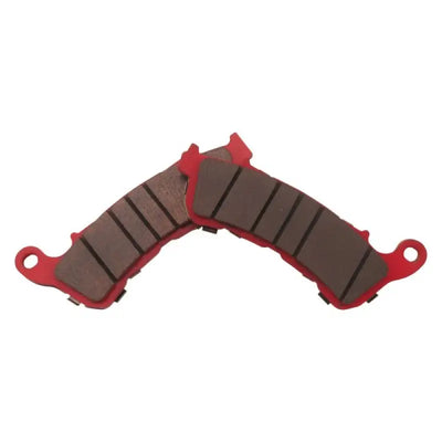 Red and brown BikeMaster Honda Sintered Brake Pads for strong brake pads performance