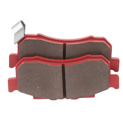 Red and brown BikeMaster Honda Sintered Brake Pads for strong sintered brake performance