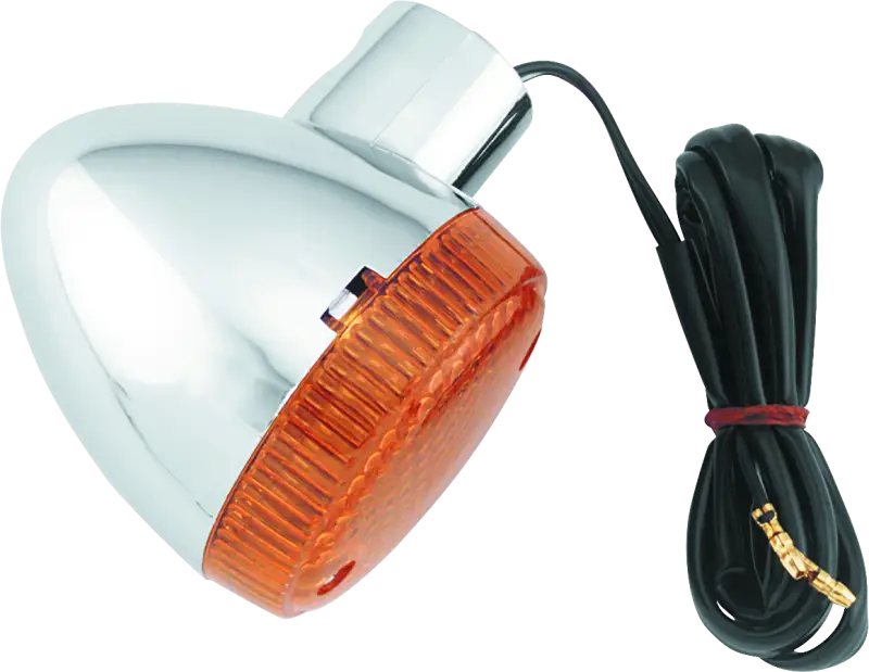 Chrome motorcycle turn signal with wiring for BikeMaster Honda Turn Signal Rear Right