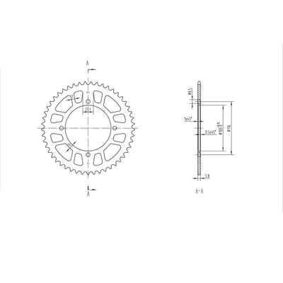 BikeMaster Kawasaki Rear Steel Sprocket 420 49T - Black - 965014 - Drivetrain