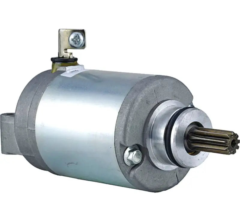 Silver and gray Electric Motor with splined shaft for BikeMaster Kawasaki Starter lâ Kawasaki starter replacement