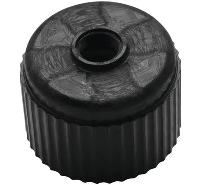 Black ridged rubber BikeMaster replacement cap for easier bike maintenance