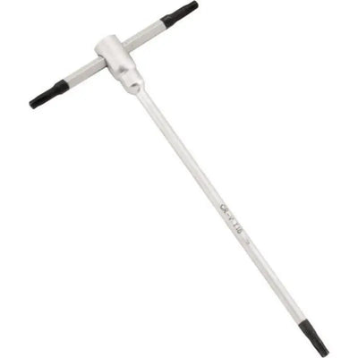 Silver T-handle star wrench for BikeMaster Sliding T-Handle Torx Wrench T45