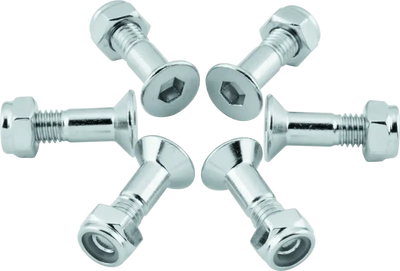 Arrangement of silver bolts and nuts for BikeMaster Sprocket Bolts Replacement M8x25 6pc