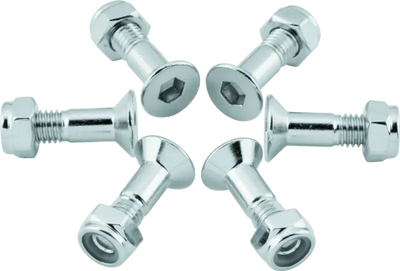Silver bolts with nuts, M8x25 replacement bolts 6pc for BikeMaster sprockets