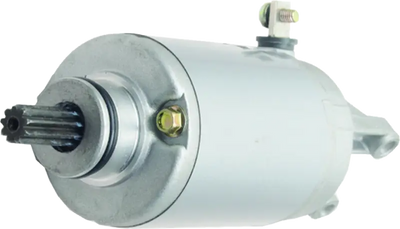 Silver electric motor with splined shaft for BikeMaster Suzuki Starter - Suzuki starter replacement