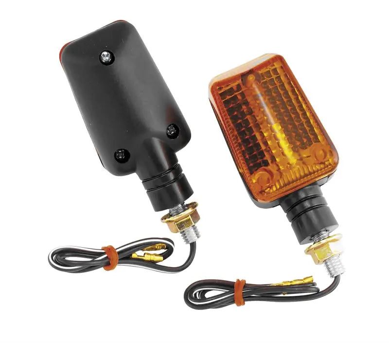 BikeMaster Universal Ministalk Marker Light showing motorcycle turn signal lights in black and amber