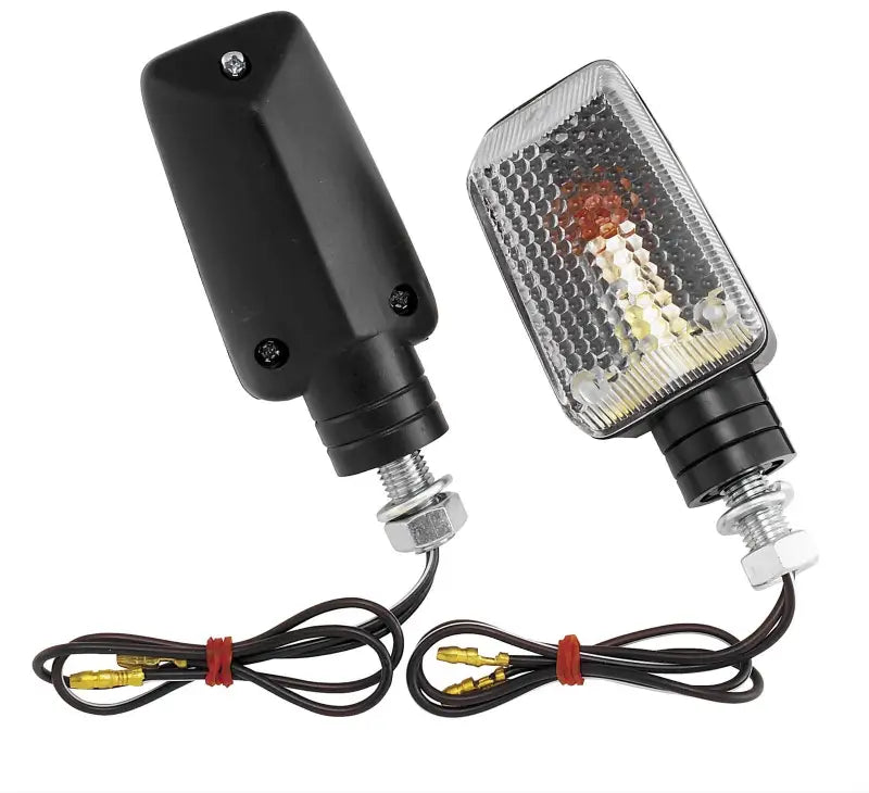 Motorcycle turn signal lights on BikeMaster Universal Ministalk Marker Light in black/clear