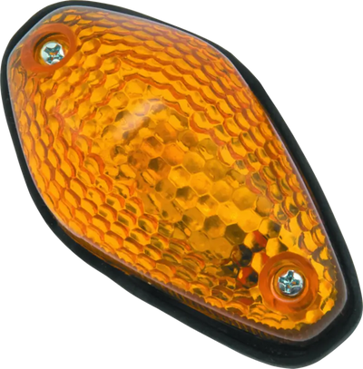 Amber honeycomb-patterned turn signal marker light for Bikemaster Universal Teardrop bikes