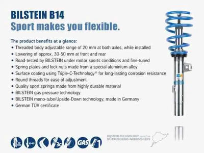 Bilstein B14 2005 Mini Cooper Base Convertible Front and Rear Suspension Kit 