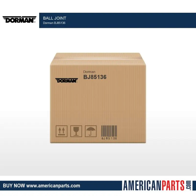 Cardboard box for BJ85136 Dorman Ball Joint showing packaging for Dorman ball joint replacement