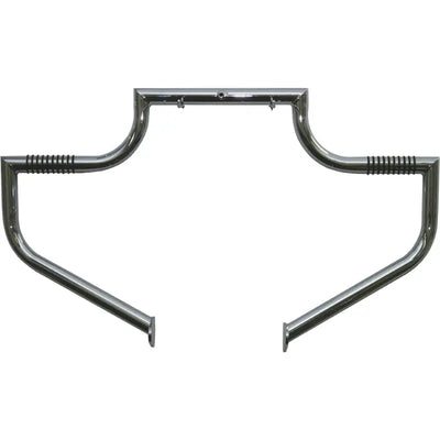 Polished stainless steel Lindby engine guard with textured grips for boats and RVs