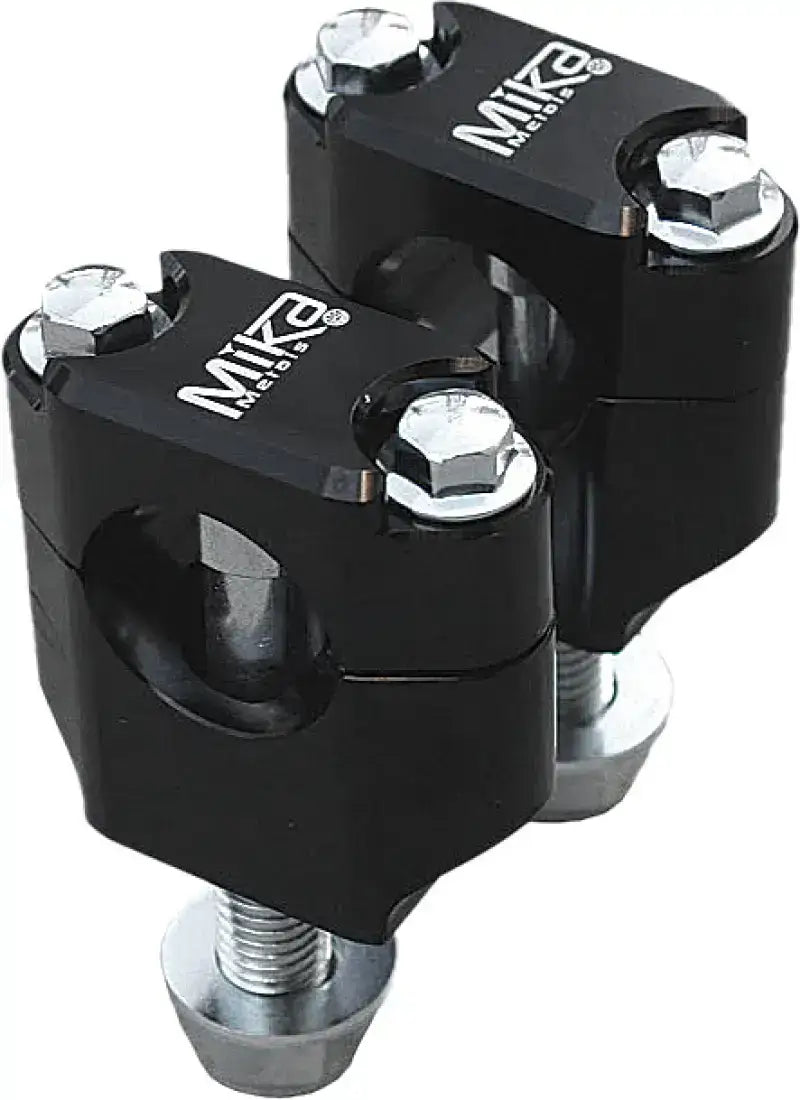 Mika Metals BLACK MK-BL-78 Bar Clamps Rubber Mounted 7/8" Blk anodized aluminum clamp set for handlebars.