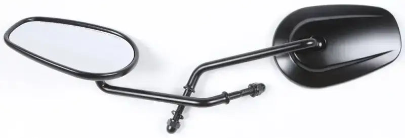 HARDDRIVE Blk Mirror Oe Style Tapered Long Stem Black for Powersports
