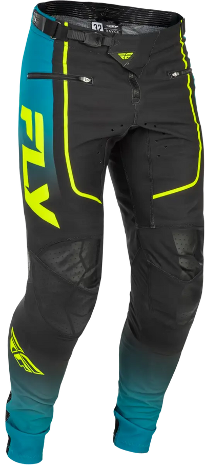 Youth Rayce Bicycle Pants Teal/Black/Lime Sz 26 - FLY RACING