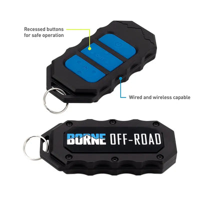 Borne Off-Road 10K Winch - Blue Synthetic Rope - Winches & Hitches