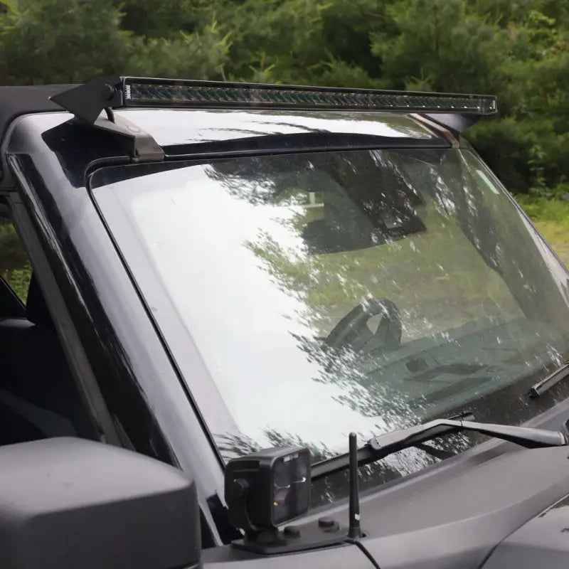 Black off-road vehicle with Borne Off-Road Light Bar Single Row Straight 30in installed