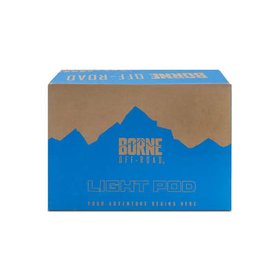 Blue and brown product box for Borne Off-Road Light Pods 3x3 Spot RV parts & accessories