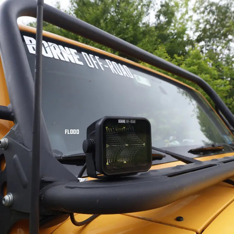 Black off-road flood light pods from Borne Off-Road Light Pods 3x3 spot kit for RV parts and accessories