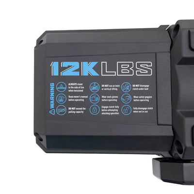 Borne Off-Road 12K winch with grey synthetic rope and 12k lbs rating