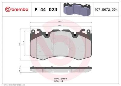 Brake Pad FMSI Number D1426-8543; Low-Metallic; Set Of 4 - Truck & Automotive