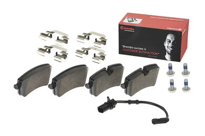 Brake Pad FMSI Number D1547-8755; Low-Metallic; Set Of 4; With Hardware/ Brake Caliper Screws - RV and Auto Parts
