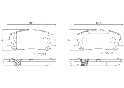 Brake Pad FMSI Number D1640-8982; Ceramic; Set Of 4; With Hardware - RV and Auto Parts