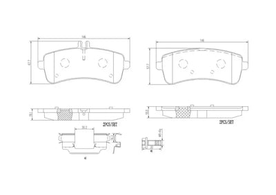 Brake Pad FMSI Number D1681-8911; Ceramic; Set Of 4; With Hardware/ Brake Caliper Screws - RV and Auto Parts