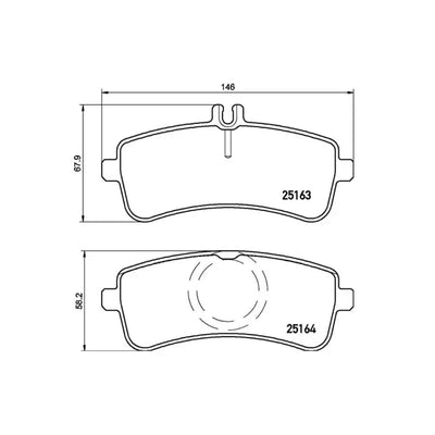 Brake Pad FMSI Number D1681-8911; Low-Metallic; Set Of 4; With Hardware/ Brake Caliper Screws - RV and Auto Parts