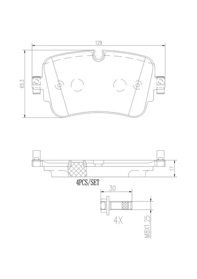 Brake Pad FMSI Number D1895-9123; Ceramic; Set Of 4; With Brake Caliper Screws - RV and Auto Parts