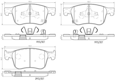 Brake Pad FMSI Number D2115-9349; Ceramic; Set Of 4 - RV and Auto Parts