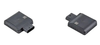 Black plastic OBD2 adapter for BrandMotion RDBS1600 blind spot detection