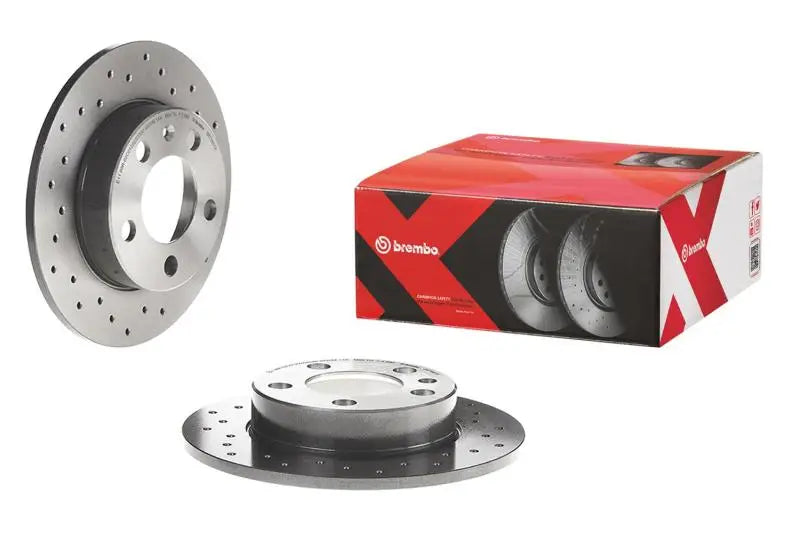 Brembo 02-07 Mini Cooper Rear Premium Xtra Cross Drilled UV Coated Rotor - Brakes