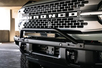 Bull Bar 1-1/2 Inch Diameter; With Mounting Tabs For Up To 20 Light Bar; Powder Coated; Black; Steel - Truck &