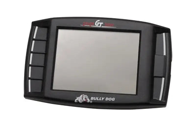 Bully Dog Triple Dog Platinum GT Gas Tuner and Gauge, a compact electronic device, enhances vehicle performance, improves fuel economy, and offers real-time monitoring and diagnostics.