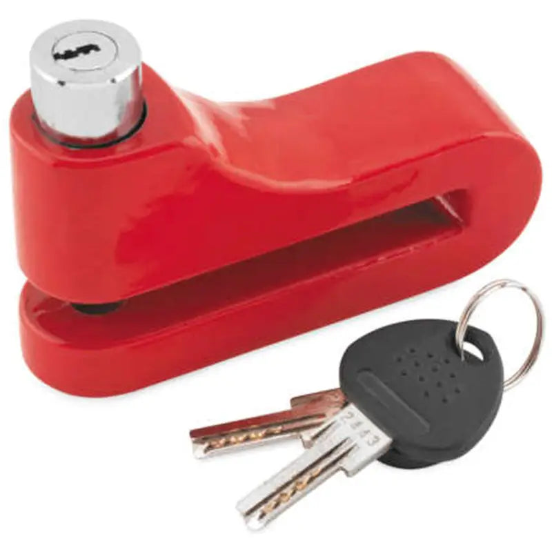 Red bully lock disc lock with keys for secure motorcycle protection 10mm disc lock