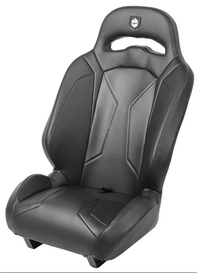 Black synthetic leather CA162S188WH Pro Armor racing seat with high back and harness pass-throughs