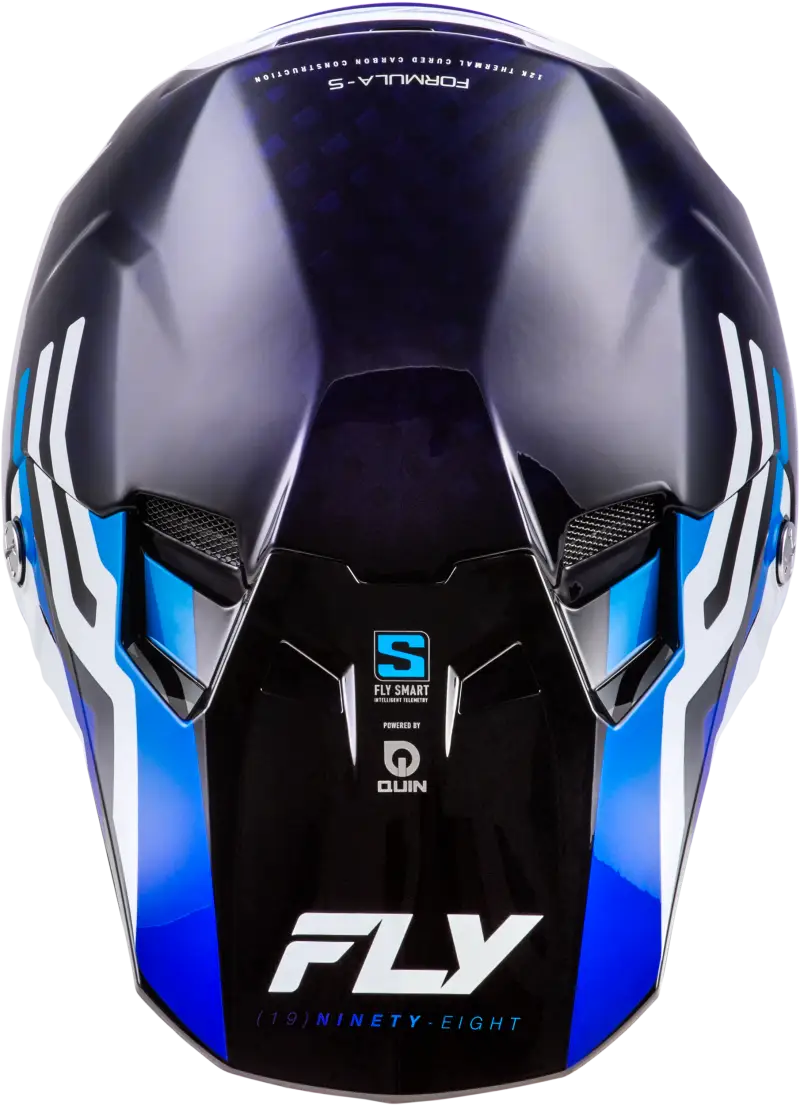 Formula S Carbon Byte Helmet Blue Carbon/Blue/White Sm - FLY RACING