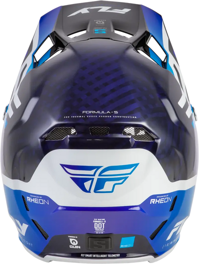 Formula S Carbon Byte Helmet Blue Carbon/Blue/White Lg - FLY RACING