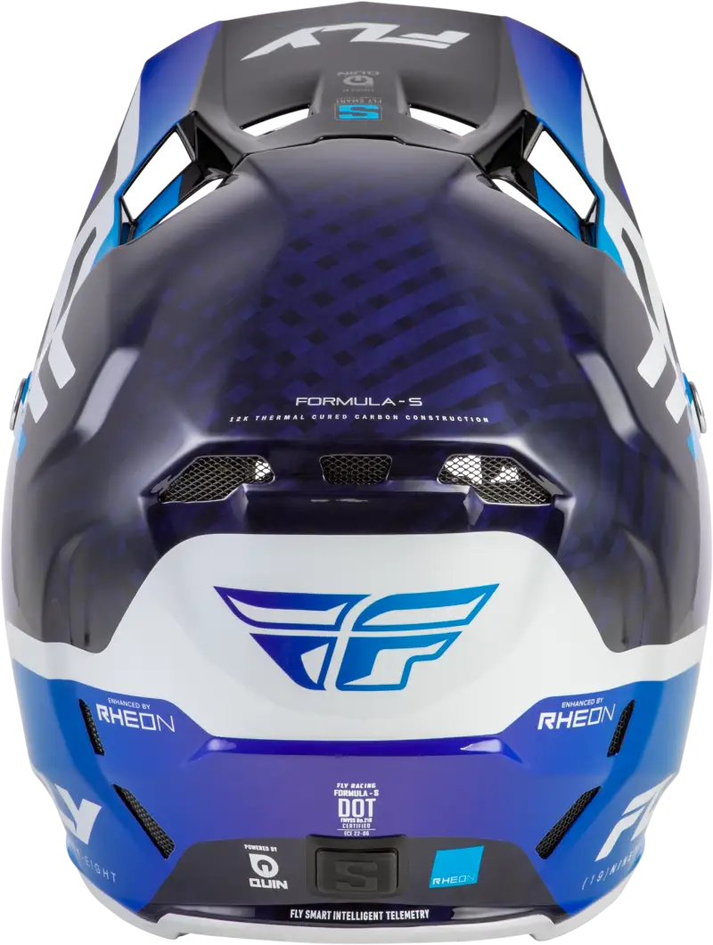 Formula S Carbon Byte Helmet Blue Carbon/Blue/White Xs - FLY RACING