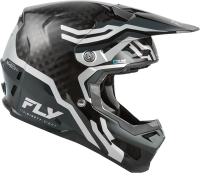 Formula S Carbon Byte Helmet Black Carbon/Grey/Silver Md - FLY RACING