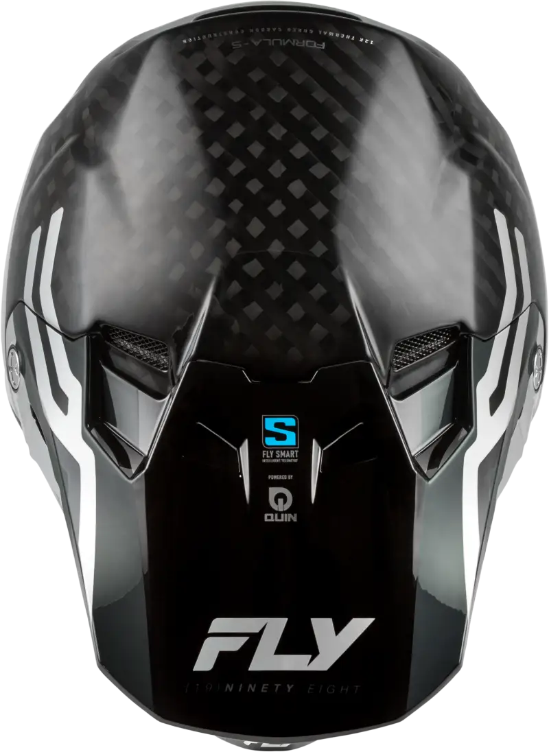 Formula S Carbon Byte Helmet Black Carbon/Grey/Silver Md - FLY RACING