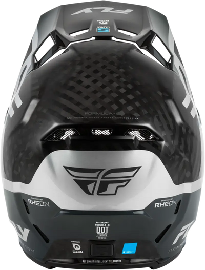 Formula S Carbon Byte Helmet Black Carbon/Grey/Silver Md - FLY RACING