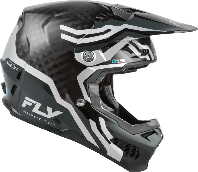 Formula S Carbon Byte Helmet Black Carbon/Grey/Silver Lg - FLY RACING