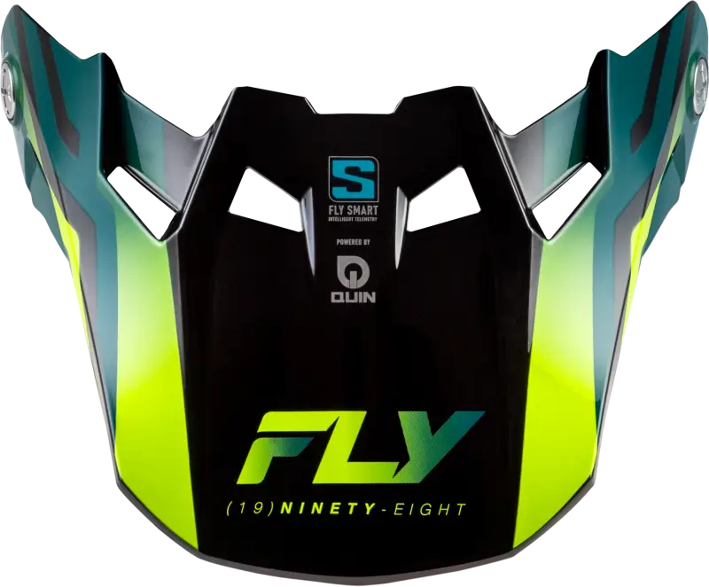 Formula S Carbon Byte Visor Black Carbon/Teal/Lime Md/Lg - FLY RACING